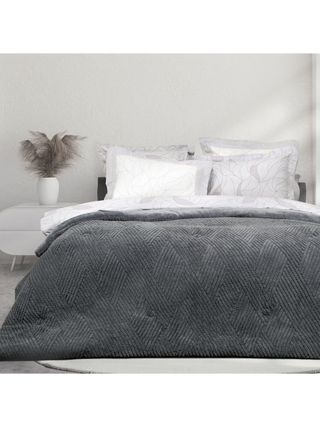Nima Κουβερτοπάπλωμα Υπέρδιπλο Microfiber 220x240 Velva Dark Grey