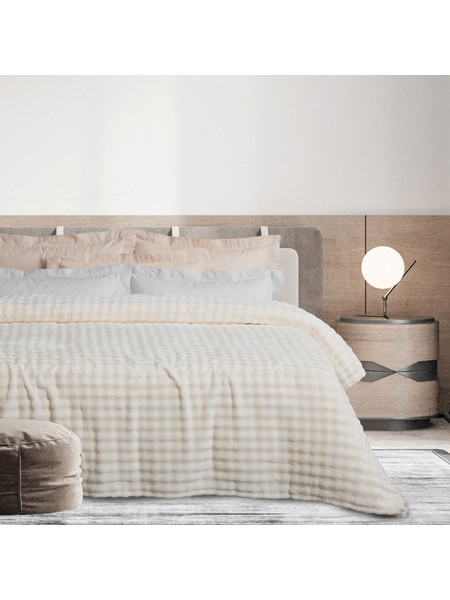 DAS HOME ΚΟΥΒΕΡΤΑ BUBBLE FLEECE 160Χ220 1369 IVORY
