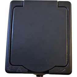 Πρίζα εξωτερική με καπάκι μαύρη IP54 LINEME 50-00513-2