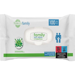Υγρομάντηλα Family Καπάκι με Aloe Vera &amp Βιταμίνη Ε 100 τμχ. - Fiorevita