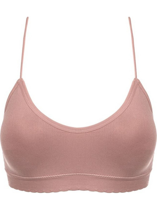 Top Γυναικείο Χωρίς Ραφές Λεπτό Ραντάκι Ροζ Nude - One Size