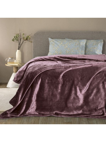 Κουβέρτα Fleece Μονή Lucy Mauve Palamaiki Μωβ 160X220
