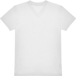 Ανδρικό T-Shirt με V Λαιμόκοψη E150 B & C Black White