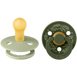 BIBS Colour Πιπίλα Καουτσούκ 0m+ Holiday Leaf Sage Hunter Green