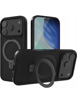 Θήκη iPhone 17 Pro Spacecase Ring Pro Mag Σκληρή με MagSafe & KickStand - Black (5905719130930)