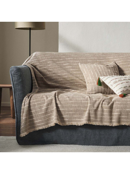 Gofis Home Ριχτάρι Τριθέσιου Καναπέ 180x310 Vespera 148/06 Beige