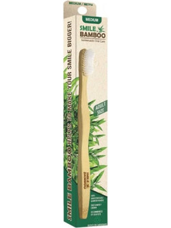 Smile Bamboo Medium Οδοντόβουρτσα Λευκή