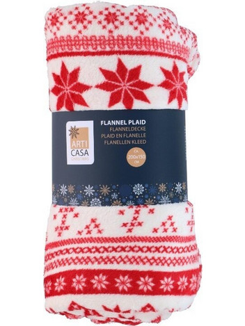 Articasa Arti Casa - Flannel Christmas Blanket 150x200 Cm (Red) - (8711252568423_RED)