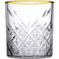 Pasabahce Σετ Ποτήρια Γυάλινα Χαμηλά Timeless Golden Touch 35.5cl 6τμχ 52790G