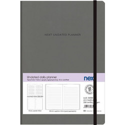Next Undated daily planner premium flexi γκρι 14x20,5εκ. Δυνατότητα εκτύπωσης Γκρί