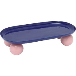Διακοσμητικός Δίσκος Double Funky Οβάλ Large PT4312BL Cobalt Blue-Soft Pink Present Time Σίδηρο
