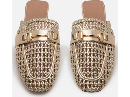 ΓΥΝΑΙΚΕΙΑ MULES ΜΕ ΠΛΕΞΗ 365-32 Χρυσό - 365-32