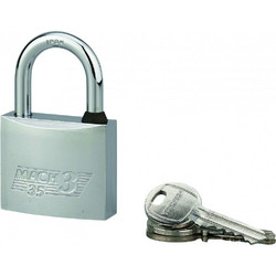 Λουκέτο MACH3 χρωμέ 35 χιλ. λαιμός inox - 3 κλειδιά THIRARD (00094357)