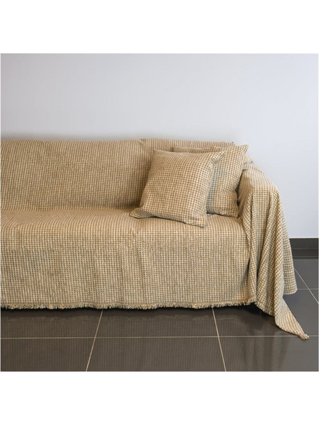 Ριχτάρι διθέσιου καναπέ 250x180cm, ακρυλικό σενίλ, μπεζ, ελληνικής κατασκευής FENNEL 18C01BG2 - FENNEL