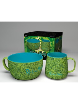 RICK & MORTY - Pattern - Breakfast Set Bowl 850ml & mug 380ml