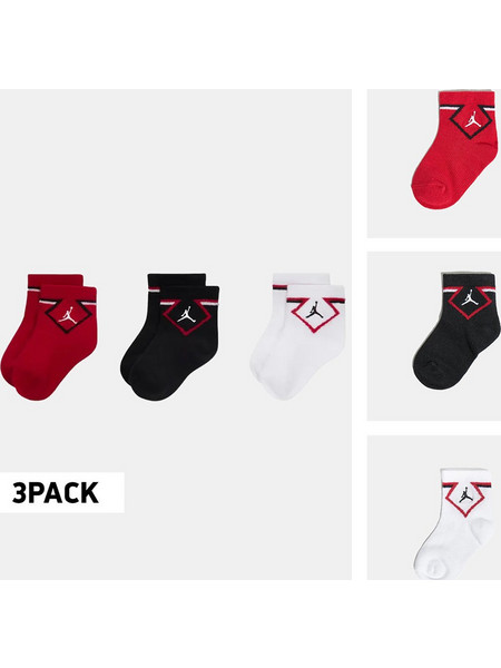 Jordan Diamond 3-Pack Βρεφικές Κάλτσες NJ0830-R78 GYM RED