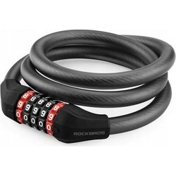 Λουκέτο Rockbros RKS507-1BK με Συνδυασμό 1.8m Μαύρο N68921