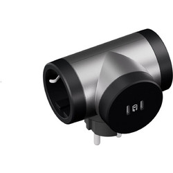 Πολύπριζο Legrand 2 Θέσεων (694433) - Με 2x USB-C Θύρες Φόρτισης - Αλουμίνιο/Σκούρο Γκρι 694433