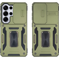 Sonique Ring Armor CamShield Back Cover Khaki (Samsung Galaxy S26 Ultra)