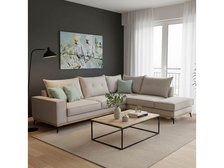Pakoworld Luxury II Γωνιακός Καναπές Αριστερή Γωνία Μπεζ 290x235x95cm 168-000013