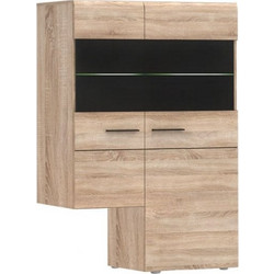 Κρεμαστή Βιτρίνα Δίφυλλη Solo δεξιά 2W 90x41x136cm Sonoma Wenge