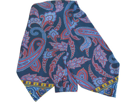 Μεταξωτό Ascot Πέιζλι Navy Κόκκινο