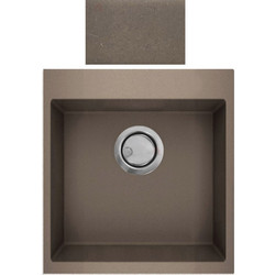 Crown Quadra Q-45 Ένθετος Νεροχύτης Γρανίτη Moka 45x50cm
