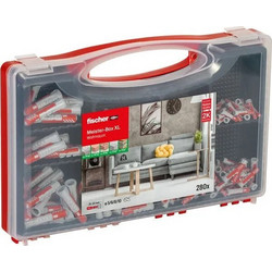 Fischer Meister-box Xl Living Room Dowels Light Grey Red 280 Pieces