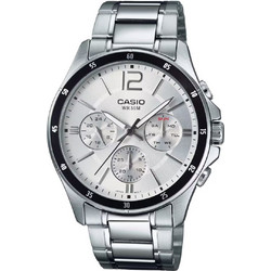 Casio Ανδρικό Ρολόι Χρονογράφος με Ασημί Μεταλλικό Μπρασελέ MTP-1374D-7A