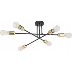 TK Lighting Πλαφονιέρα Οροφής Μαύρη με Ντουί E27