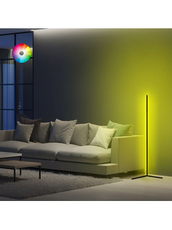 ΦΩΤΙΣΤΙΚΟ ΔΑΠΕΔΟΥ ΜΑΥΡΟ ΜΕ RGB LED & ΑΣΥΡΜΑΤΟ ΧΕΙΡΙΣΤΗΡΙΟ HM7309 30x30x120 εκ