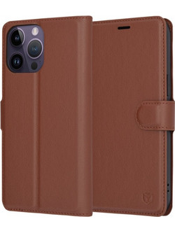 Techsuit(R) Leather Folio Θήκη για iPhone 14 Pro Max- Brown