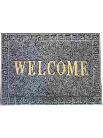 Πατάκι Εισόδου Welcome Μαιάνδρος Τύπου Αράχνη 10mm Γκρι Γαρύφαλλο 50x70