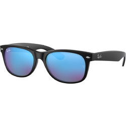 Ray-Ban RB2132 622/17 Ανδρικά Γυαλιά Ηλίου Τετράγωνα Κοκάλινα Μαύρα με Μπλε Καθρέπτη Φακό