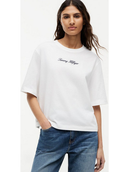 TOMMY HILFIGER - CLASSIC SCRIPT TRAPEZE TEE - WW0WW50948