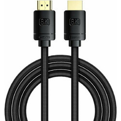 Baseus Καλώδιο HDMI 2.1 HDMI Male to HDMI Male 2m Black
