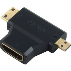 POWERTECH αντάπτορας HDMI σε Mini HDMI & Micro HDMI ADA-H004, μαύρος
