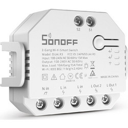 SONOFF smart διακόπτης DUALR3, 2-Gang, WiFi, 15A, λευκός