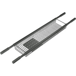 Sanco Shower Baskets Σπογγοθήκη Μπανιέρας Ρυθμιζόμενη Τετράγωνη Ανθρακί ανάγλυφο 00151-Μ118