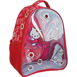 Σακίδιο πλάτης διαφανές γάτας Hello Kitty, κόκκινο χρώμα 45x32x23cm