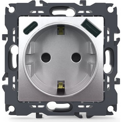 PRIME ΠΡΙΖΑ ΣΟΥΚΟ ΑΣΦΑΛΕΙΑΣ 1x2P+E 16A 250VAC & 2*USB (TYPE A+C) 5VDC 3A IP20 ΑΛΟΥΜΙΝΙΟ - 1000116403