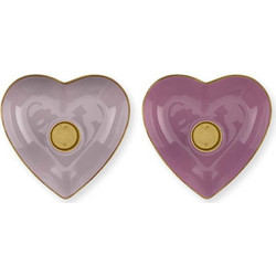 Σετ Κηροπήγια 2 Τέμ. Pip Studio - Metal Heart Lilac 10x3cm