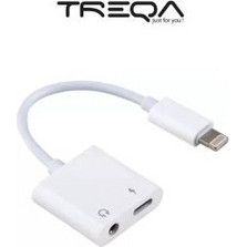 Αντάπτορας Ακουστικών Lightning σε Jack 3.5mm με Παράλληλη Φόρτιση Lightning Treqa CA-1062 Λευκό