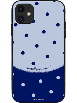 Sonique Delulu Polka Era Series Back Cover Blue Mentally (iPhone 11)