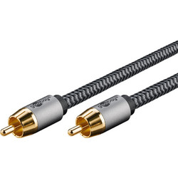 GOOBAY καλώδιο ήχου RCA σε RCA 65297, 3m, μαύρο/ασημί 65297