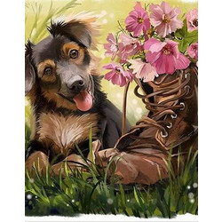 Olympus Dog Shoe Ψηφιδωτό Diamond Painting Kit 40x30cm