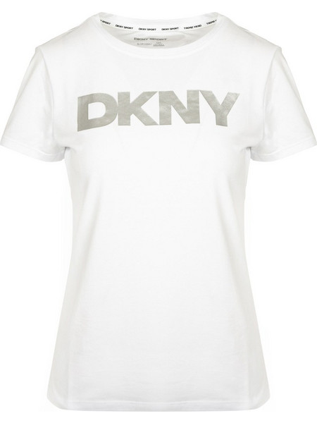 Μπλούζα Κοντομάνικη Dkny LOGO DP5T9923-WHITE/SILVER Γυναικείο