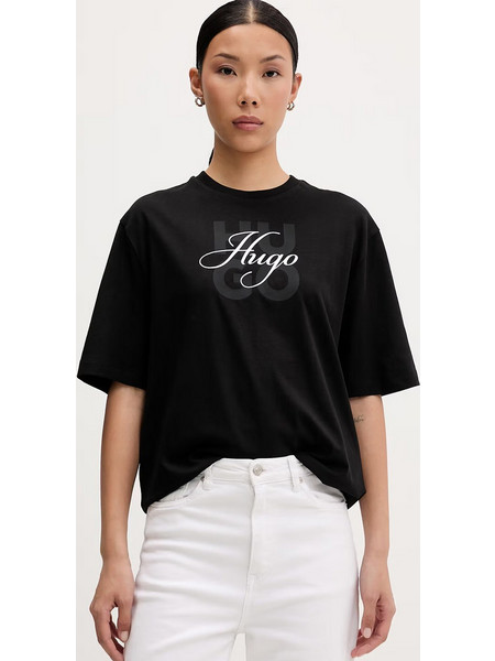 Γυναικείο T-Shirt Με Λογότυπο Μαύρο Hugo 50566678-001