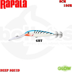 Rapala Deep Squid Τεχνητό Δόλωμα Καλαμαριέρα 9cm 15gr GBT