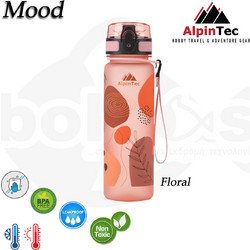 AlpinPro AlpinTec Floral Παιδικό Μπουκάλι Πλαστικό BPA Free Ροζ 500ml
